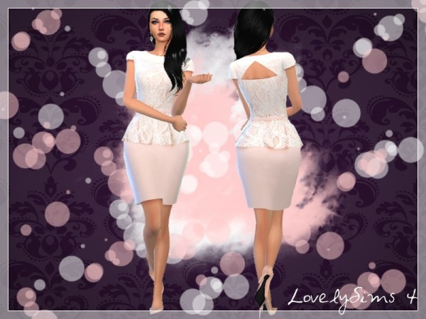  The Sims Resource: Short cocktail dress 3 colors by makysek1989