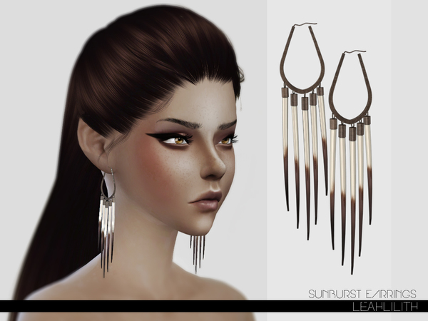  The Sims Resource: LeahLillith Sunburst Earrings