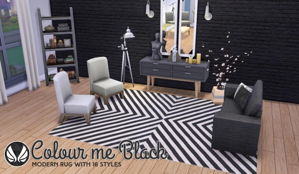  Simsational designs: Colour Me Black Modern Rugs