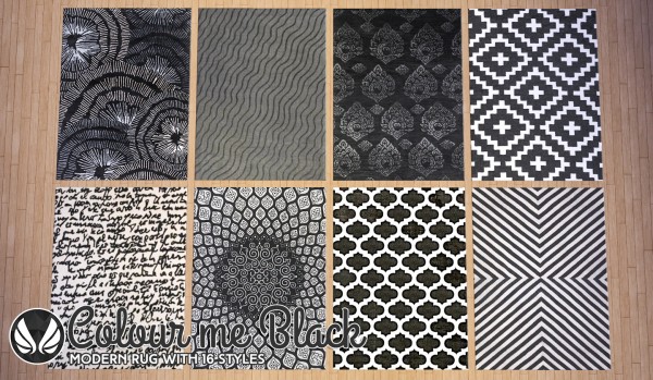  Simsational designs: Colour Me Black Modern Rugs