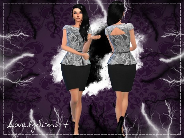  The Sims Resource: Short cocktail dress 3 colors by makysek1989