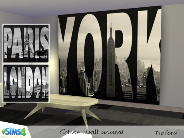  The Sims Resource: Cities wall mural by Neferu