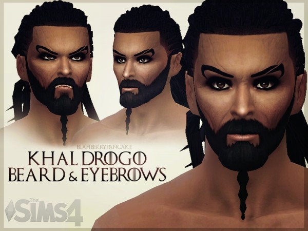  The Sims Resource: Khal Drogo: Beard & Eyebrows set by  Blahberry Pancake