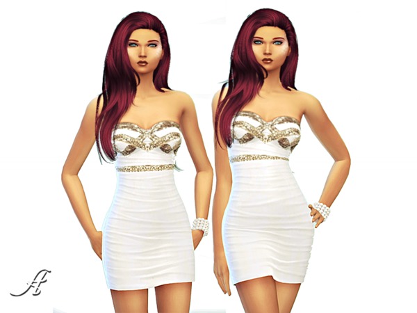  The Sims Resource: Little White Dress by Apathie