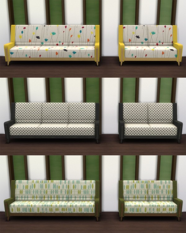  Saudade Sims: Mid Century Fantasy Sofa and Love Seat Recolor