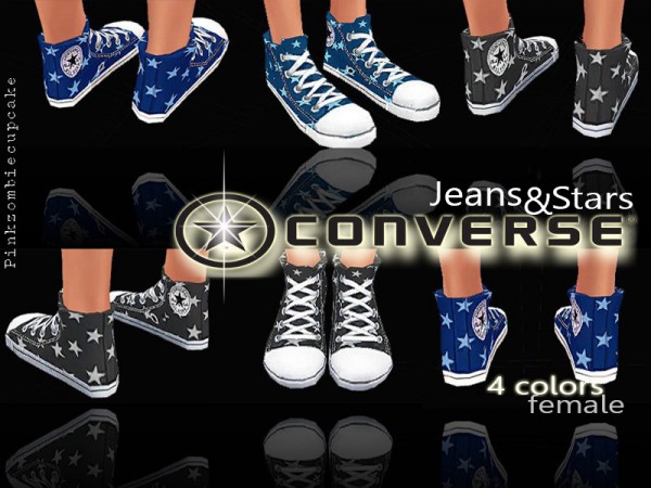  The Sims Resource: Converse Jeans&Stars by Pinkzombiecupcake