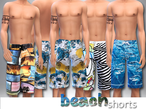  The Sims Resource: Beach Shorts by Pinkzombiecupcake