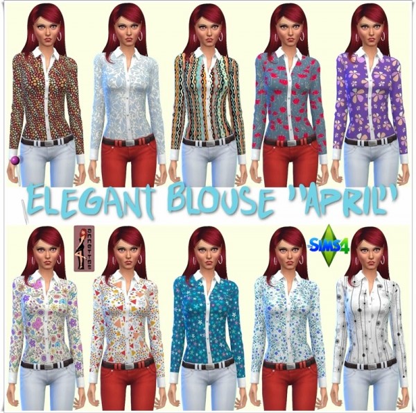  Annett`s Sims 4 Welt: Elegant Blouse April