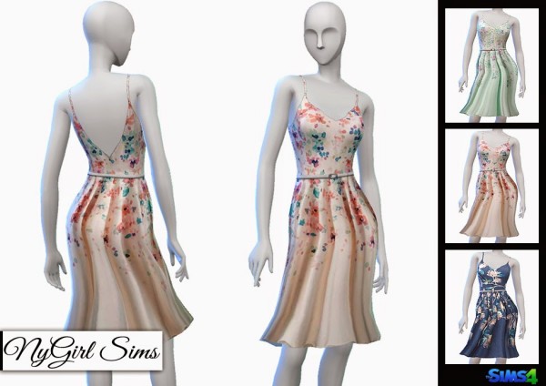  NY Girl Sims: LC Floral Fit and Flare Spring Dress