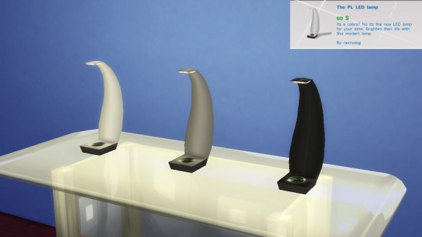  Mod The Sims: 3 Modern LED table lamps by necrodog