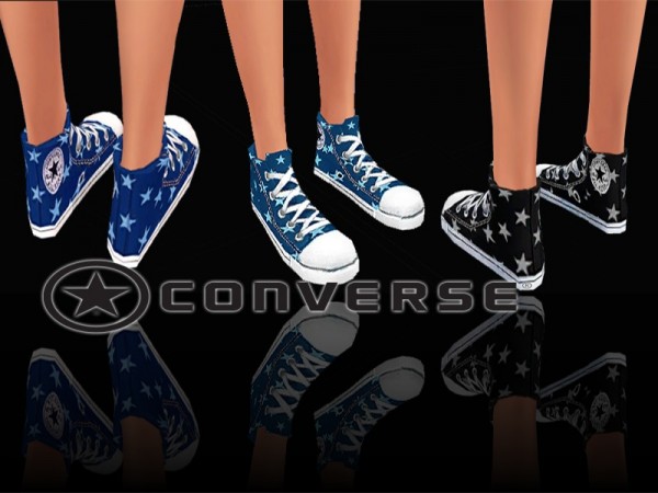  The Sims Resource: Converse Jeans&Stars by Pinkzombiecupcake