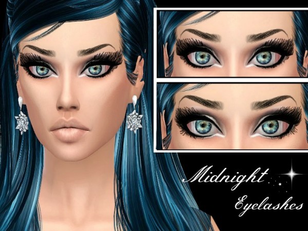  The Sims Resource: Midnight Eyeliner + Eyelashes Set by Queen BeeXxx21