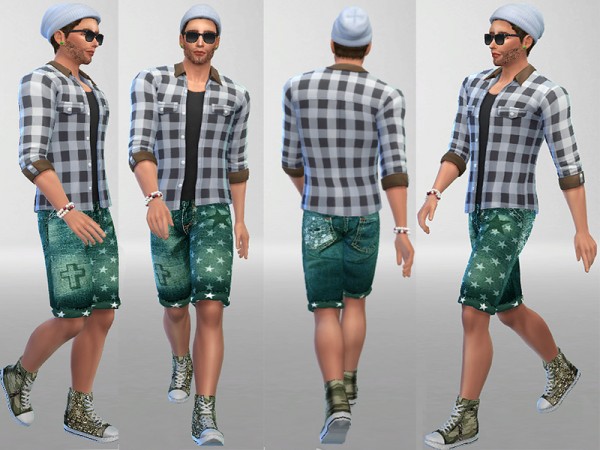  The Sims Resource: Distressed Camo Converse by Pinkzombiecupcake