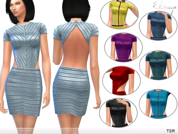  The Sims Resource: Fitted Backless Dress by ekinege