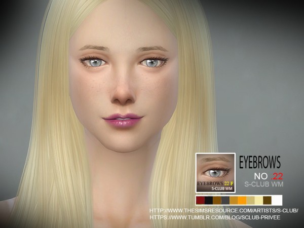  The Sims Resource: Eyebrows 22 F by S Club