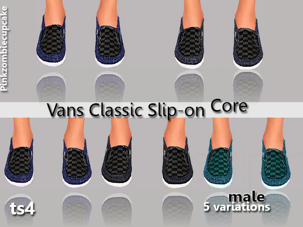  The Sims Resource: Vans Classic Slip on Core by Pinkzombiecupcake
