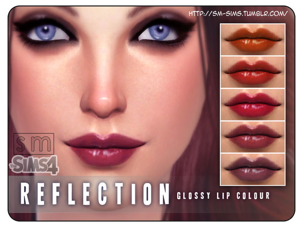  The Sims Resource: Reflection   Glossy Lip Colour by Screaming Mustard
