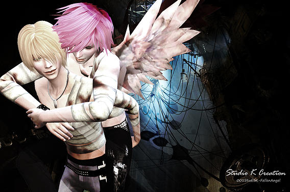 Studio K Creation: Fallen Angel   Bloody Bandage Top for Male and wings