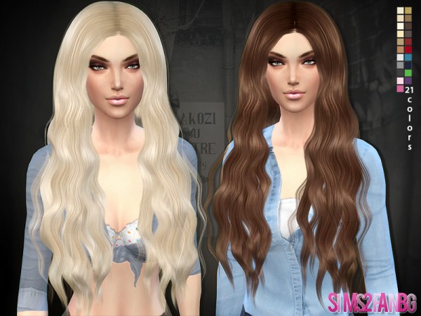 The Sims Resource: Hair 02 - Long curly by Sims2fanbg • Sims 4 Downloads
