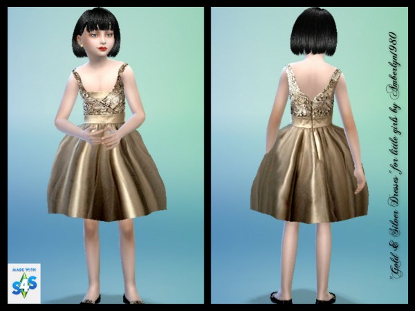  Amberlyn Designs Sims: Gold & Silver Dresses