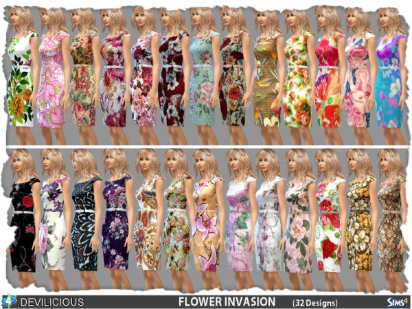  The Sims Resource: Dress Flower Invasion by Devilicious