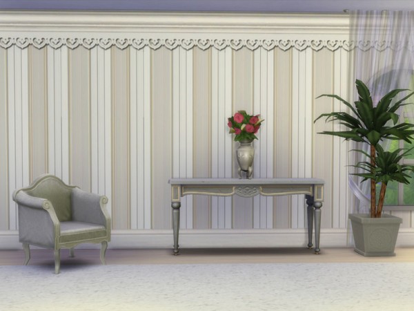  The Sims Resource: Vintage Striped Walls by Guardgian