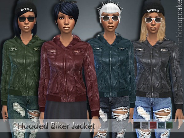  The Sims Resource: Hodeed Biker Jacket by Pinkzombiecupcake