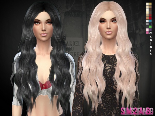  The Sims Resource: Hair 02   Long curly by Sims2fanbg