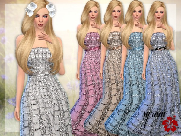  The Sims Resource: Glitter evening dress by EsyraM