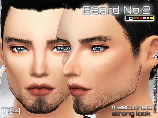  The Sims Resource: Strong Beard No.2 by Pinkzombiecupacke