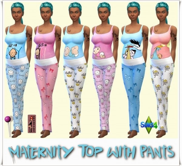  Annett`s Sims 4 Welt: Maternity Top with Pants