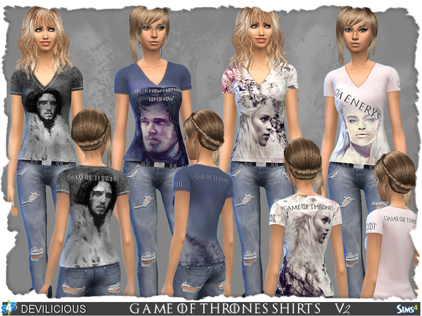  The Sims Resource: Game Of Thrones Shirts v2 by Devilicious