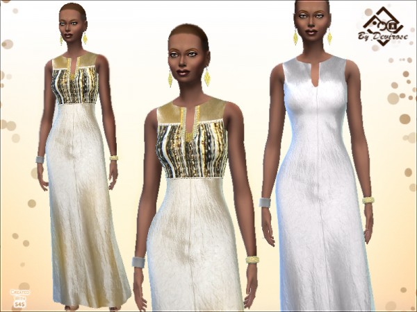  The Sims Resource: Satin Dream Dress by Devirose