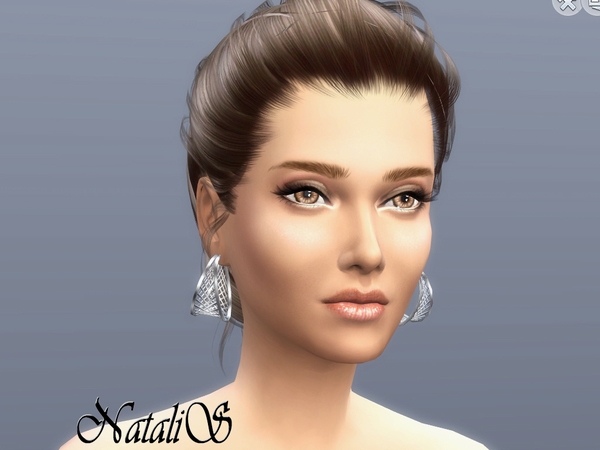  The Sims Resource: Cage hoop earrings by NataliS