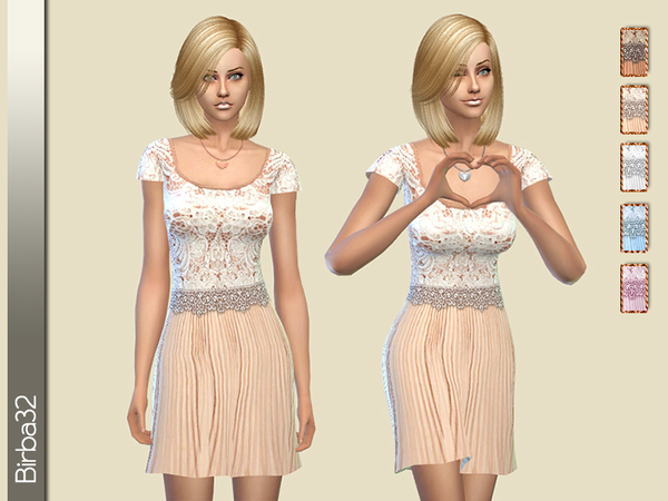  The Sims Resource: Cipria dress by Birba32