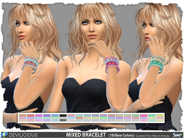  The Sims Resource: Mixed Bracelet by Devilicious