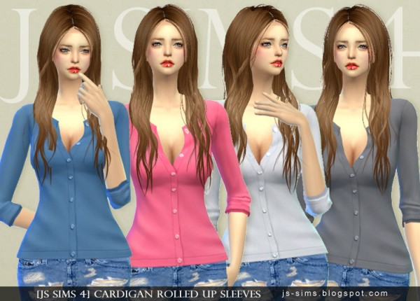 JS Sims 4: Cardigan Rolled Up Sleeves