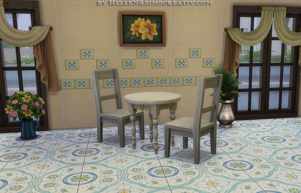  Sims Creativ: Set tiles Antiche Riggiole Napoletane by HelleN