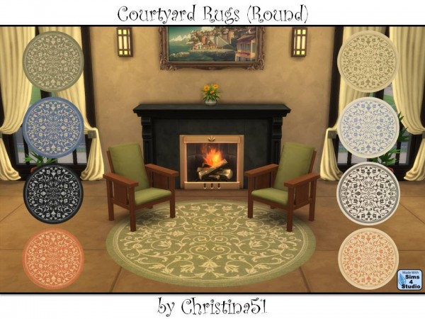  Mod The Sims: Courtyard Indoor/Outdoor Rugs Parts 1 & 2 by Christina51