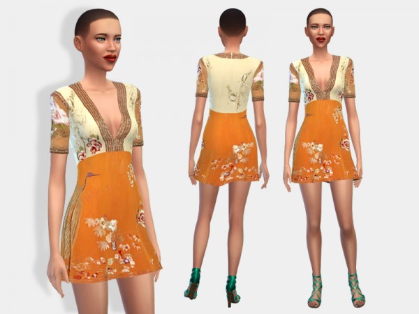  The Sims Resource: Two 70s Inspired Dresses by dodence bt