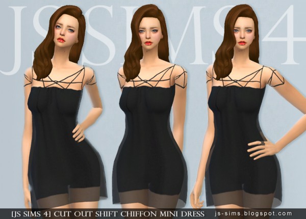 JS Sims 4: Cut Out Shift Chiffon Mini Dress