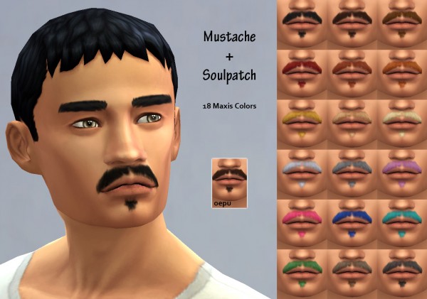  Mod The Sims: Mustache + Soulpatch by oepu