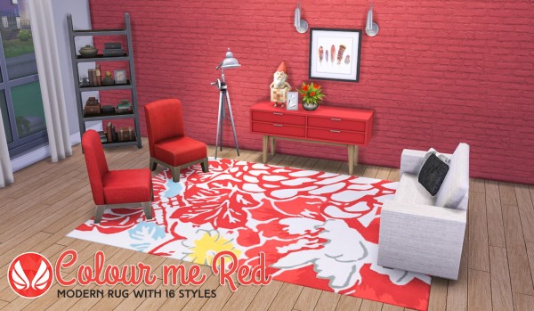  Simsational designs: Colour Me Red Modern Rugs