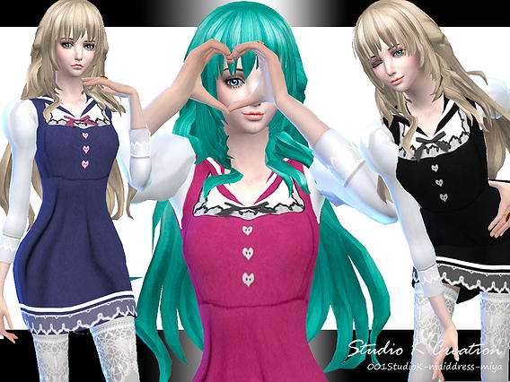 Studio K Creation: Maid dress - Miya • Sims 4 Downloads