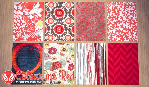  Simsational designs: Colour Me Red Modern Rugs