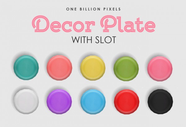  One Billion Pixels: Decor Cakes & Plate With Slot