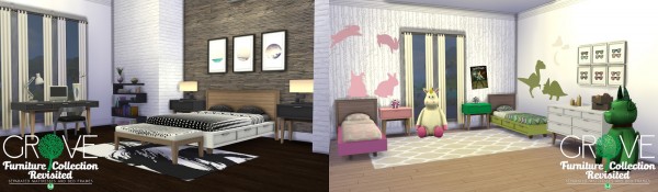  Simsational designs: Grove Furniture Collection   Separated Bedding and Bed Frames