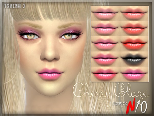  The Sims Resource: Cherry Glaze Lipstick by Tsminh 3