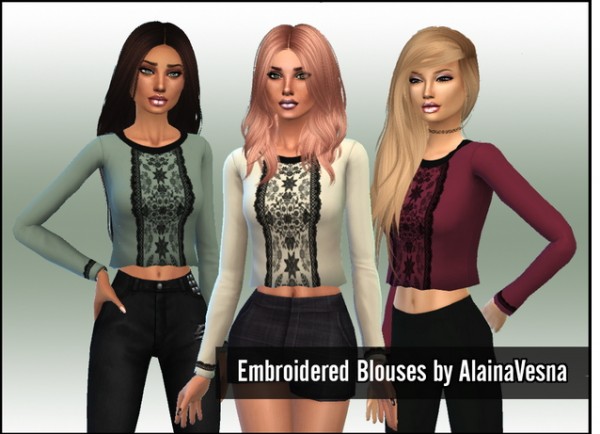  Alaina Vesna: Embroidered Blouses in Three Colours