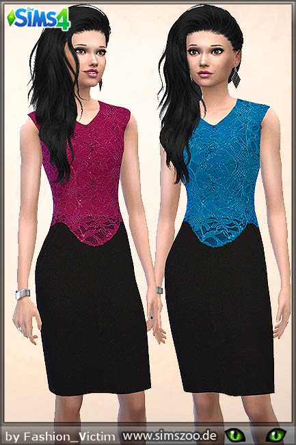  Blackys Sims 4 Zoo: Lace Shift Dress by Fashion Victim
